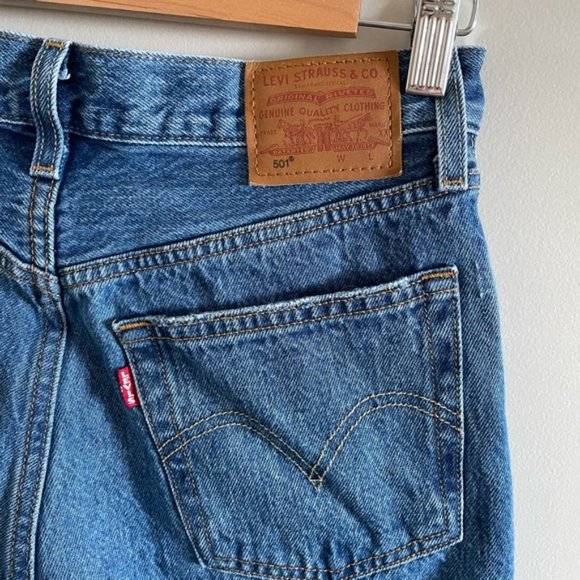 Levi's 501 Jeans Athens Dark Rigid 100% Cotton Ankle Length Denim Size W25 L30 - Picture 11 of 11